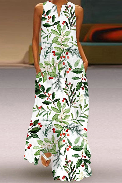 Holly Plants Sleeveless Maxi Dress