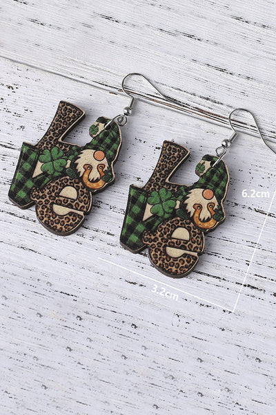 St. Patricks Day Gnomes Love Earrings