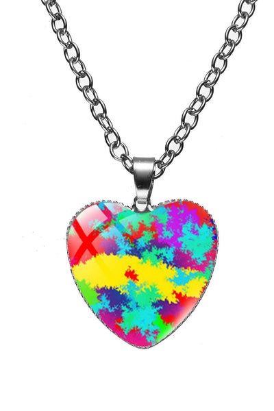 Autism Awareness Acceptance Love Multicolour Puzzle Necklace