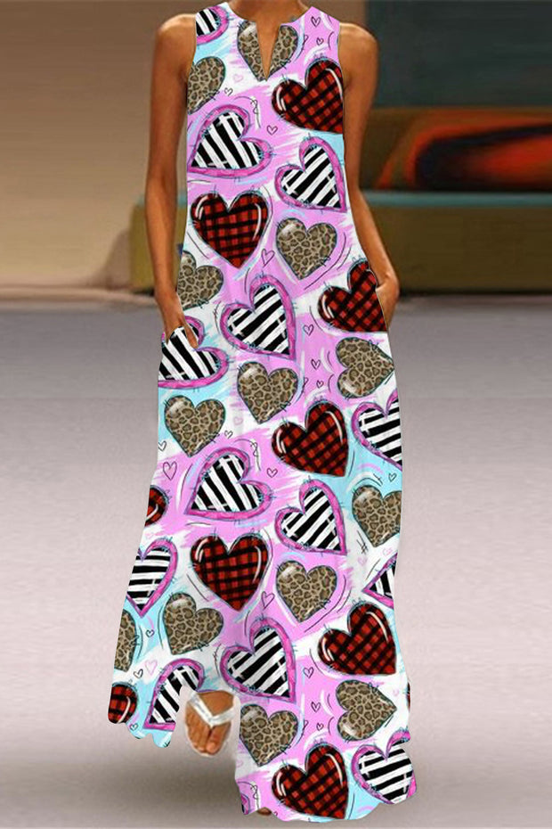 Valentine's Day Love Heart Maxi Dress