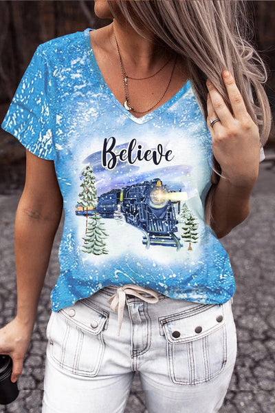 Believe Express Train Bleached T-shirt