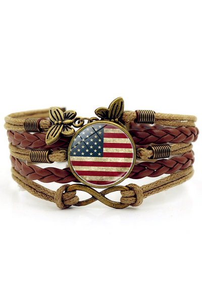 American Flag Time Stone Bracelet