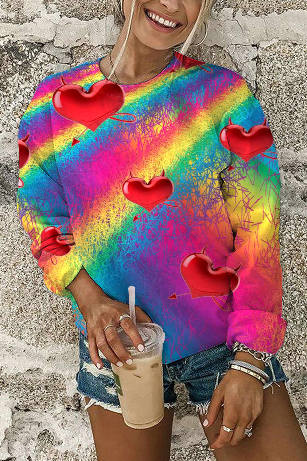 Glitter Rainbow Love Sweatshirt