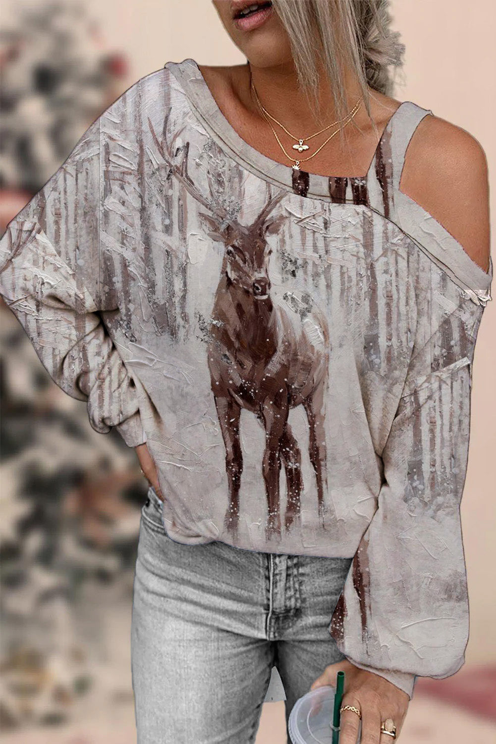 The Deer In The Snow Blouse
