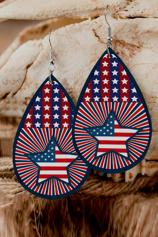 Women\'s Trendy American Flag Pentagram Earrings