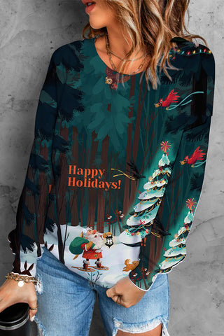 Fröhliches Feiertags-Sweatshirt mit Rundhalsausschnitt