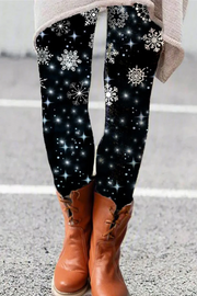 Christmas Snowflake Plaid Sheath Leggings