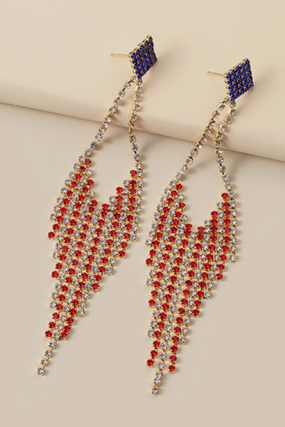 American Flag Claw Chain Earrings