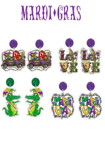 Mardi Gras Carnival Cute Creative Styling Resin Earrings