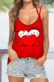 Red Heart-Shape Lovers Beach Halter Top