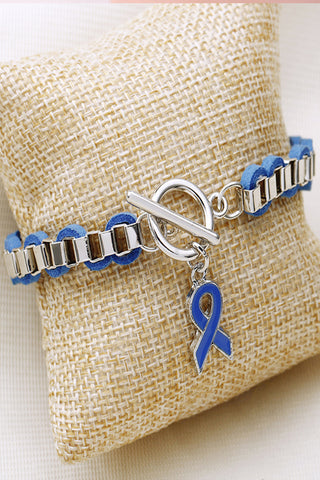 Autism Awareness Blue Ribbon Bracelet