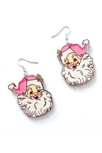 Santa Claus Wood Earring