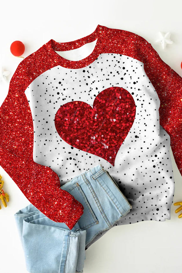 Heart Print Sweatshirt