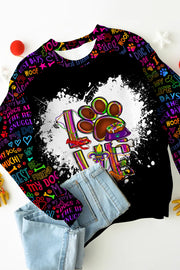 Mardi Gras Love Dog Colorful Pattern Sweatshirt