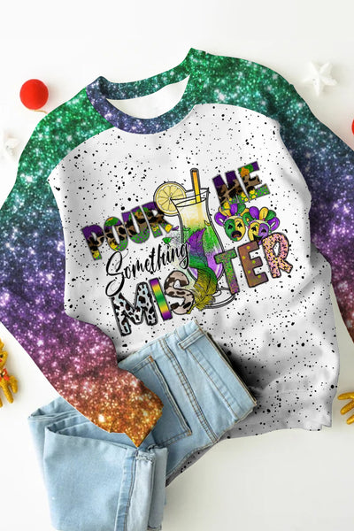 Pour Me Something Mister Mardi Gras Polka Dots Print Sweatshirt