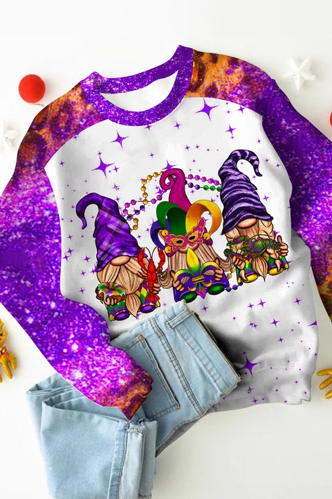 Mardi Gras Gnomies Celebrate Sweatshirt