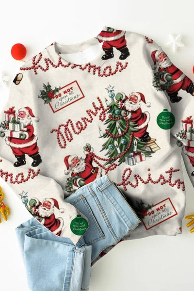 Weihnachtsbaum und Weihnachtsmann-Sweatshirt