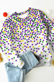 Mardi Gras Polka Colored Dots Sweatshirt