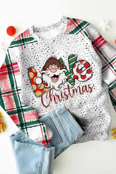 Kariertes Weihnachtsliebes-Sweatshirt