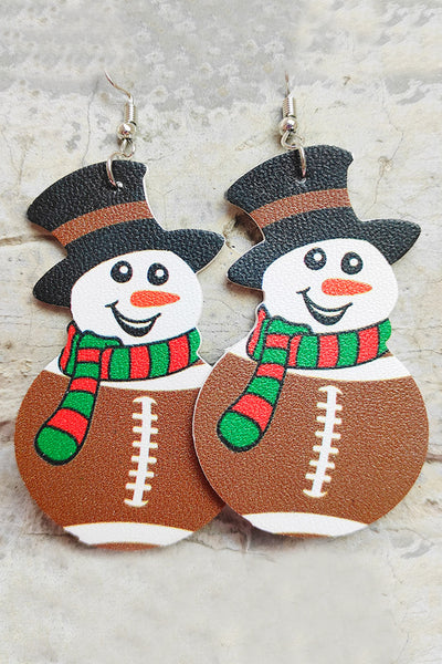Ball Games Snowman Print Earrings