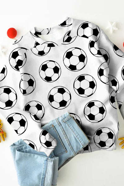 Soccer Ball Print Sweatshirt