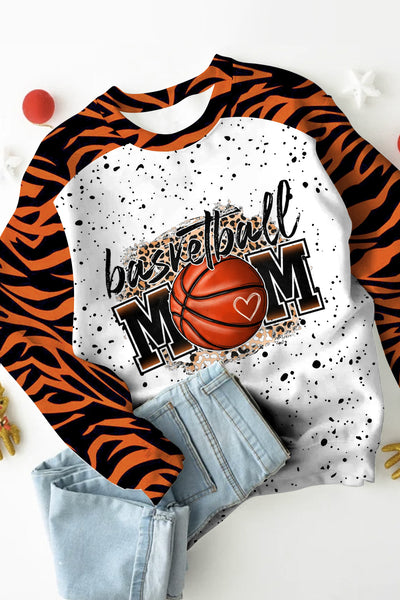 Leopard Basketball Mom Polka Splatter Tiger Stripe Sweatshirt