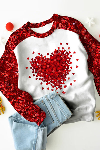 Love Heart Sequins Sweatshirt