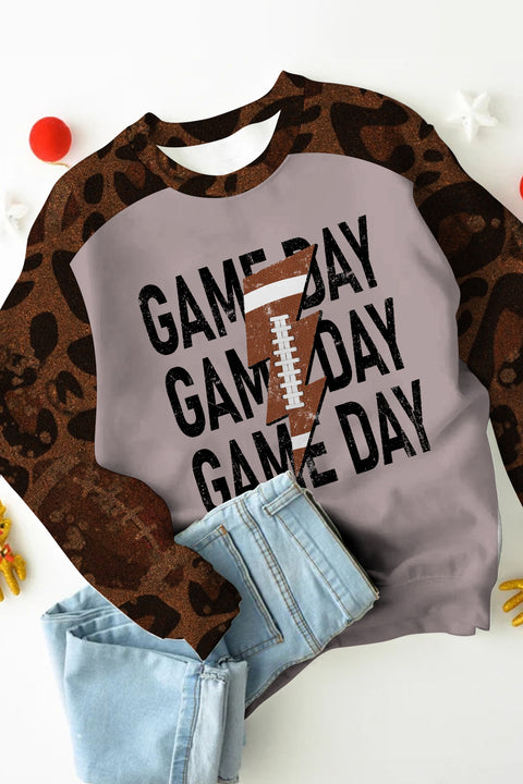 Game Day Football Print Sweatshirt