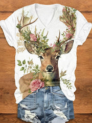 Christmas Print Casual T-Shirt