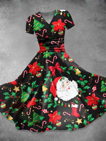 Women's Christmas  Santa  Print Casual Dress