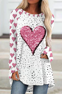 Pink Diamond Heart Print Tunic