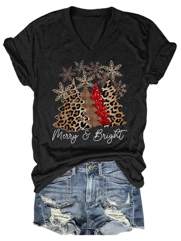 Christmas printed casual T-shirt