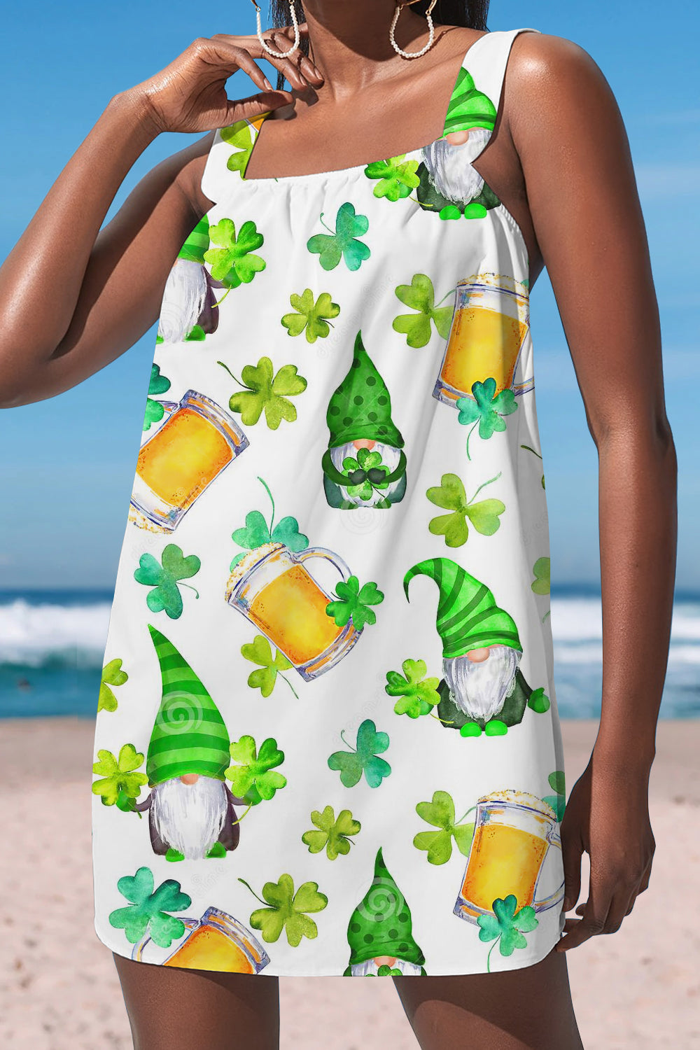 3 Fairy Clover And Beer Cute Goblins Cami Dress