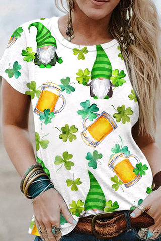 3 Fairy Clover And Beer Cute Goblins O Neck T-shirt