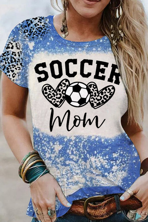 Soccer Mom Heart Bleached Print T-Shirt