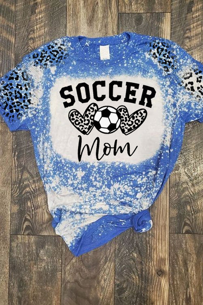 Soccer Mom Heart Bleached Print T-Shirt