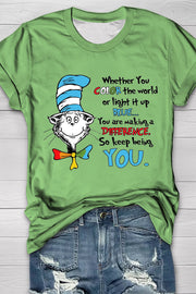 You Are Making A Difference So Keep Being You Print V Neck T-shirt