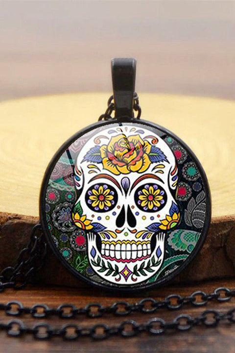 Western Cinco De Mayo Skull Necklace