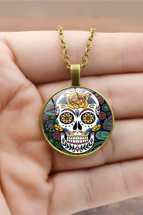 Western Cinco De Mayo Skull Necklace