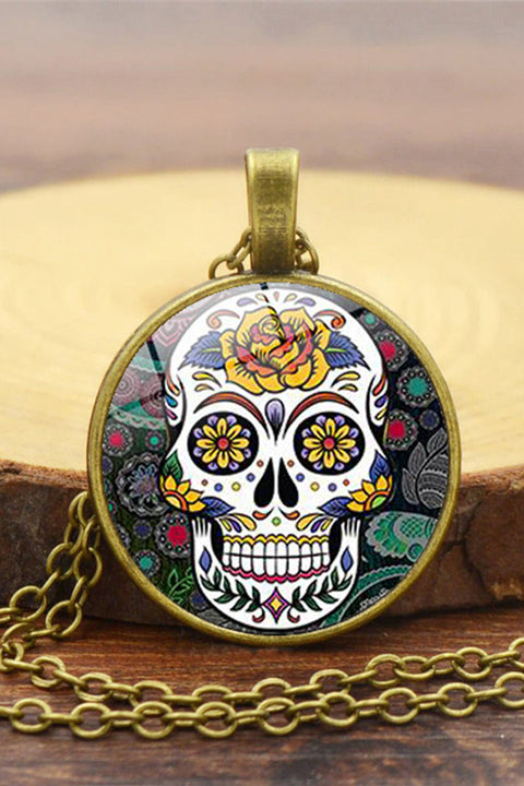 Western Cinco De Mayo Skull Necklace