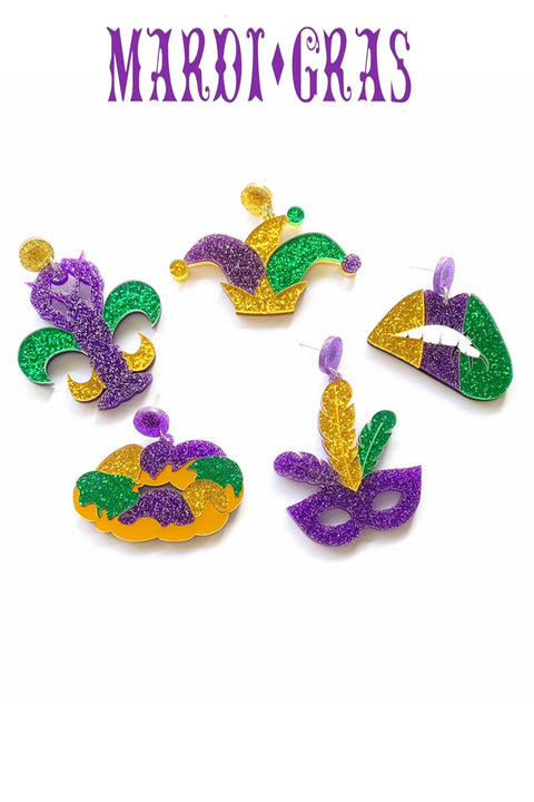 Mardi Gras Carnival Cute Creative Styling Resin Earrings