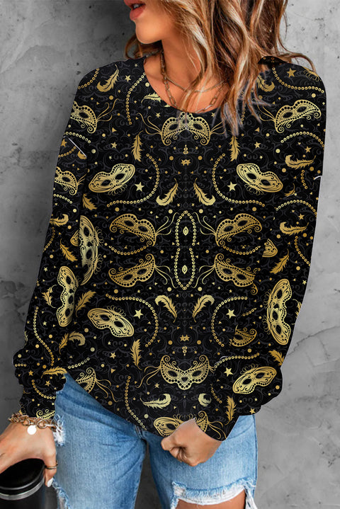 Mardi Gras Golden Mask Party Sweatshirt