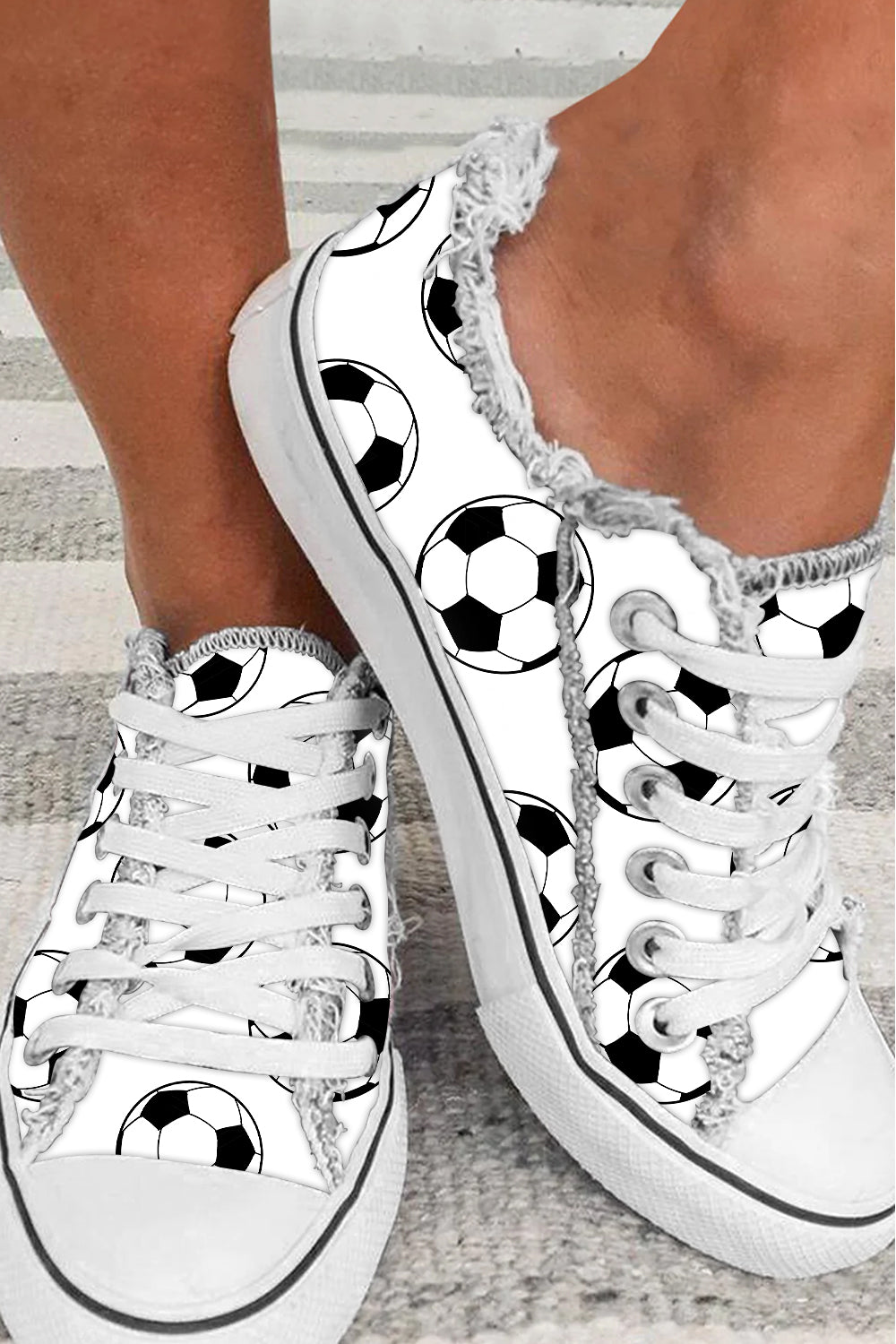 Soccer Print Shoes Canvas Sneakers