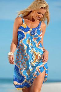 Beach Ocean Texture Pattern Sleeveless Dress