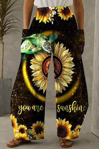 You Are My Sunshine Hippie Art Loose Pockets Pant