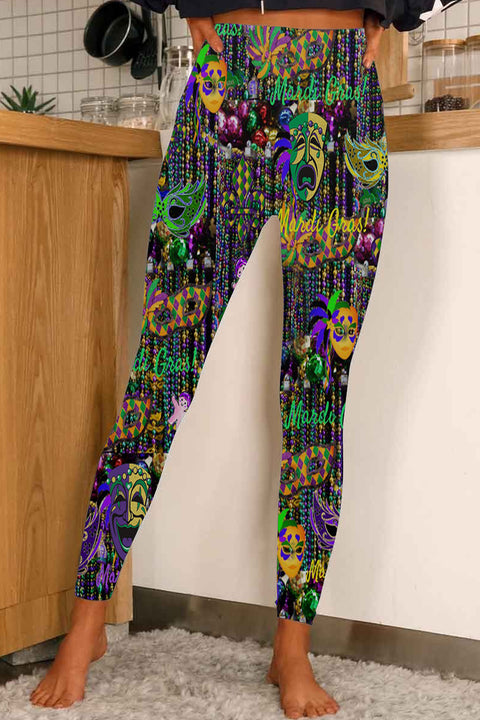 Mardi Gras Decoration Mask Leggings