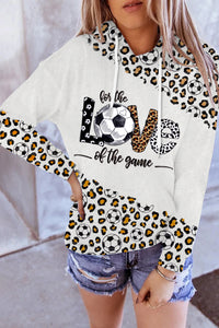 Love The Game Of Soccer Leopard Print Hoodie