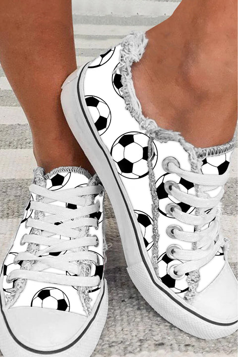 Soccer Print Shoes Canvas Sneakers