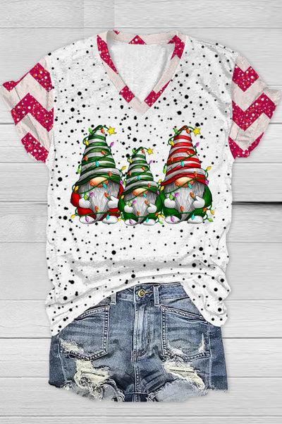 Corrugated White Dot Elf Dwarf Christmas T-shirt