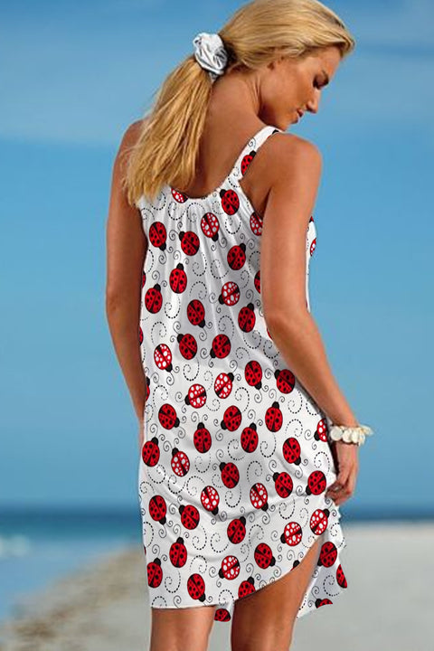 Little Red Ladybugs Sleeveless Dress